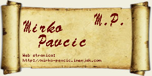 Mirko Pavčić vizit kartica